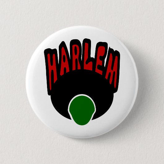 Harlem Graffiti met gezicht & Big Afro, 3 kleuren Ronde Button 5,7 Cm (Voorkant)