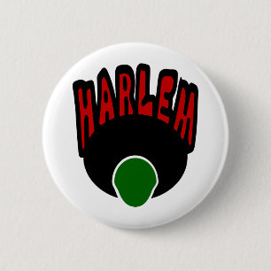 Harlem Graffiti met gezicht & Big Afro, 3 kleuren Ronde Button 5,7 Cm