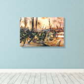 Harlem Hell Fighters Séchault H. Charles McBarron Canvas Afdruk (Insitu (Houten vloer))