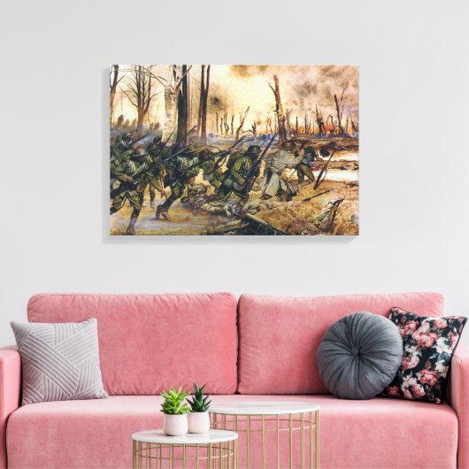 Harlem Hell Fighters Séchault H. Charles McBarron Canvas Afdruk (Insitu (Woonkamer))