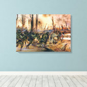 Harlem Hell Fighters Séchault H. Charles McBarron Canvas Afdruk (Insitu (Houten vloer))