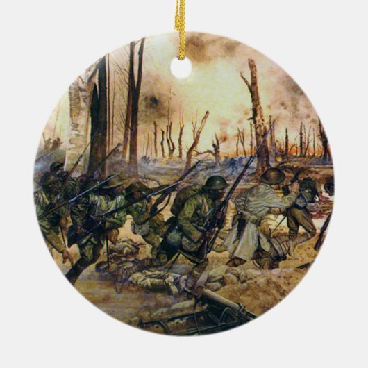 Harlem Hell Fighters Séchault H. Charles McBarron Keramisch Ornament (Achterkant)