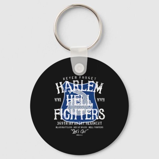 Harlem Hellfighters Vintage Zwarte Militaire Gesch Sleutelhanger (Voorkant)