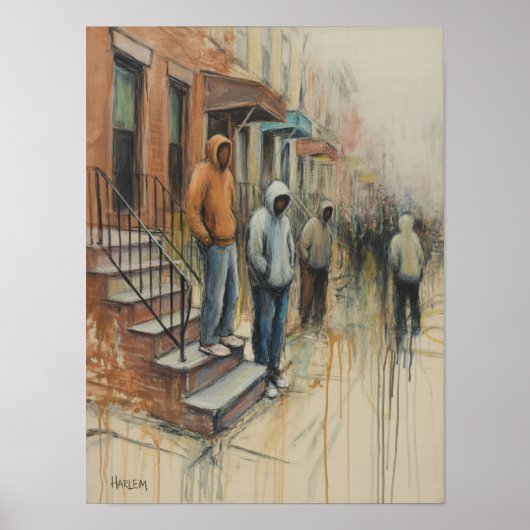 Harlem Hoodie Figuur Schilderij Poster (Voorkant)