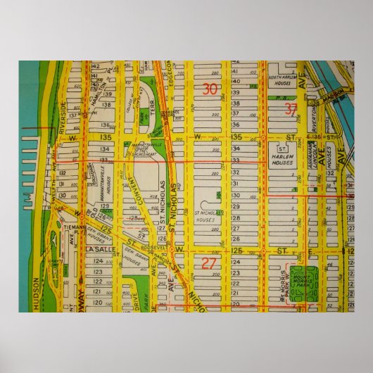 Harlem, Manhattan  Map Poster (Voorkant)