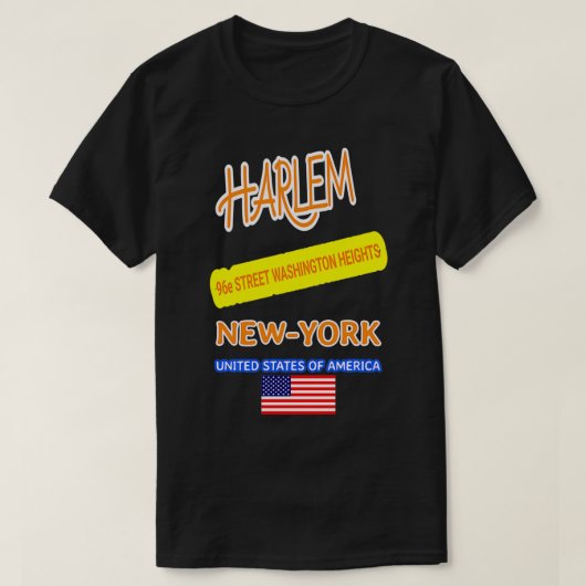 HARLEM New York 96th STREET WASHINGTON HEIGHTS T-shirt (Design voorkant)