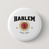 Harlem New York Black Ronde Button 5,7 Cm (Voorkant)