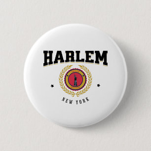 Harlem New York Black Ronde Button 5,7 Cm