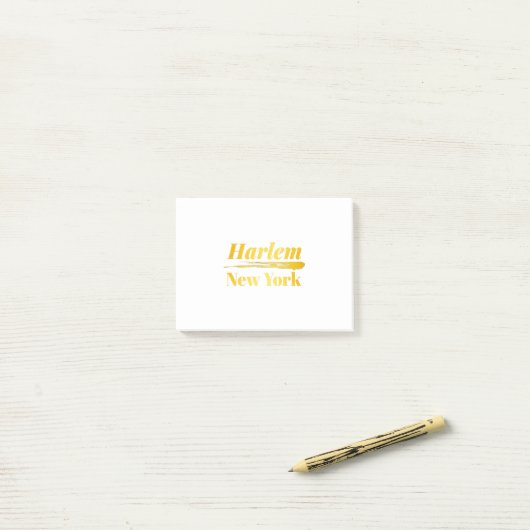 Harlem New York Gold Post-it® Notes (Op bureau)
