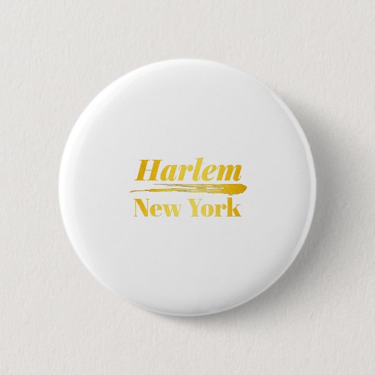 Harlem New York Gold Ronde Button 5,7 Cm (Voorkant)