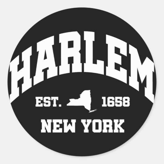 Harlem, New York Ronde Sticker (Voorkant)