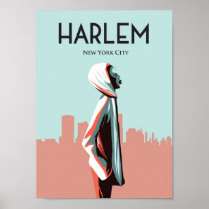 Harlem New york Vintage Travel Poster