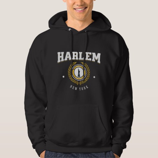 Harlem New York White Hoodie (Voorkant)