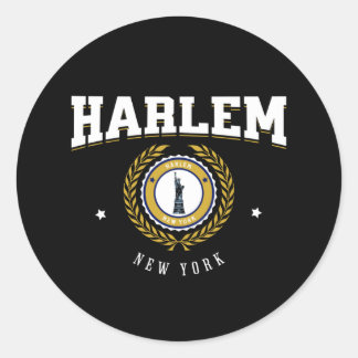 Harlem New York White Ronde Sticker