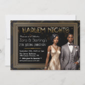 Harlem Nights Afro-Amerikaanse bruiloft Jubileum Kaart (Voorkant)