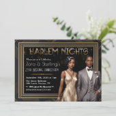 Harlem Nights Afro-Amerikaanse bruiloft Jubileum Kaart (Staand voorkant)