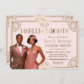 Harlem Nights Afro-Amerikaanse bruiloft Jubileum Kaart (Voorkant / Achterkant)