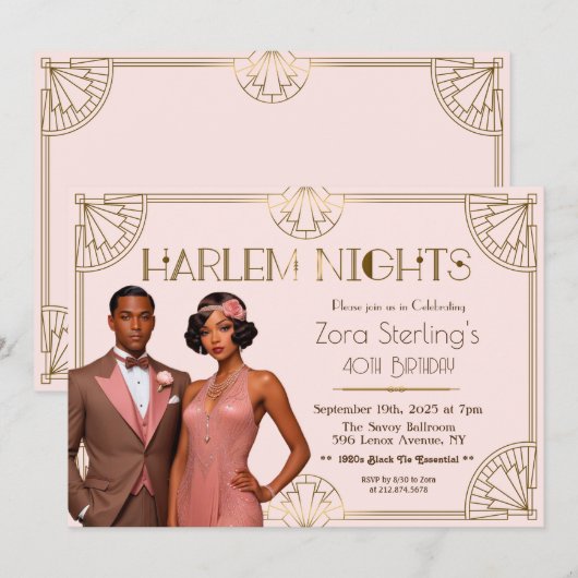 Harlem Nights Afro-Amerikaanse verjaardag Kaart (Voorkant / Achterkant)