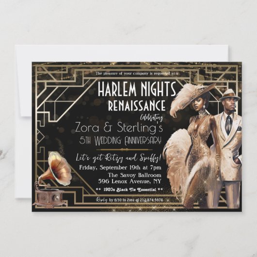 Harlem Nights Gatsby 1920s African American Kaart (Voorkant)
