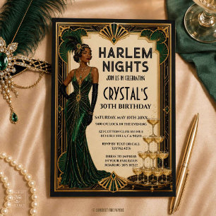 Harlem Nights Roaring 20s Art Deco smaragdgroene u Kaart