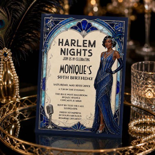 Harlem Nights Roaring 20s Blauwe Saffier Jazz Age Kaart
