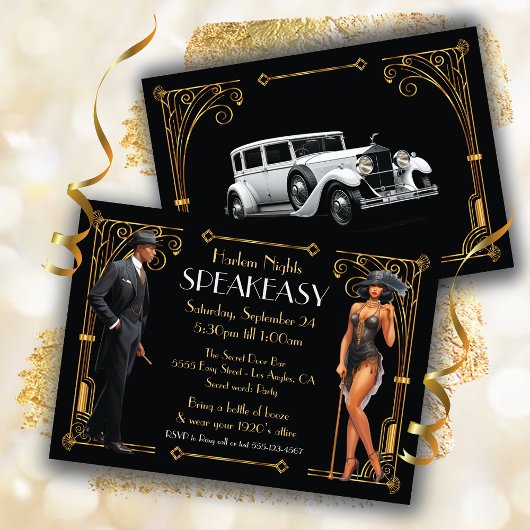 Harlem Nights Speakeasy Flapper Grote Gatsby Kaart