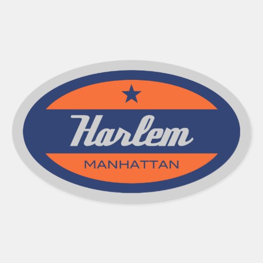 Harlem Ovale Sticker (Voorkant)