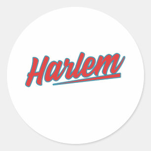 Harlem Red Typografie Ronde Sticker