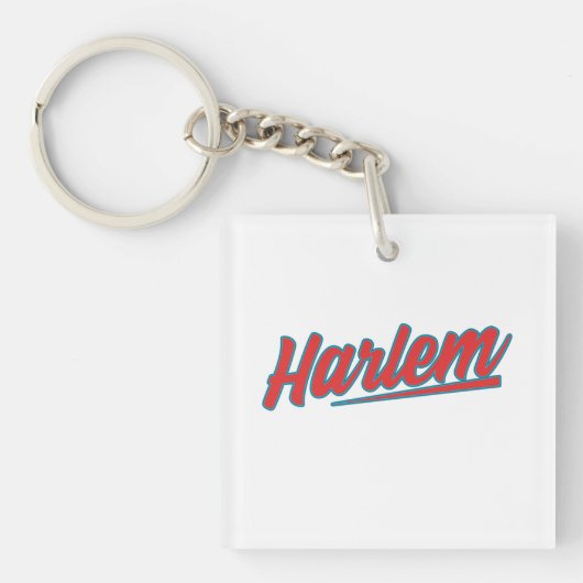 Harlem Red Typografie Sleutelhanger (voorkant)