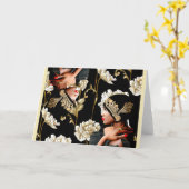 Harlem Renaissance 1920 Art Deco Wenskaart Kaart (Gele Bloem)