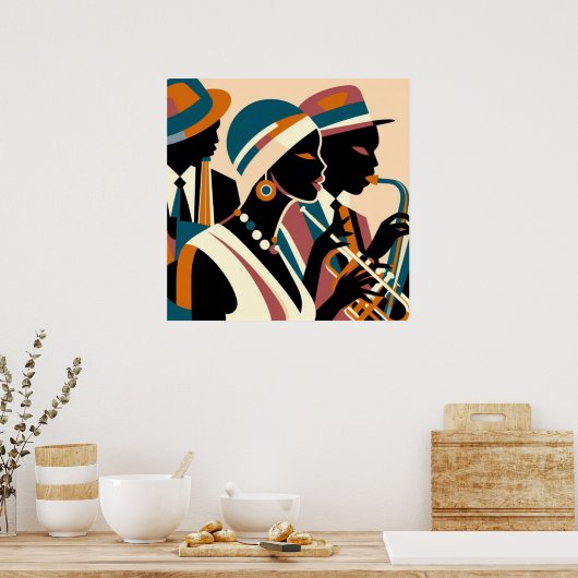 Harlem Renaissance Abstract Trio Poster (Keuken)