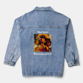 Harlem Renaissance Abstracte Kunst Zwarte Geschied Denim Jacket (Achterkant)