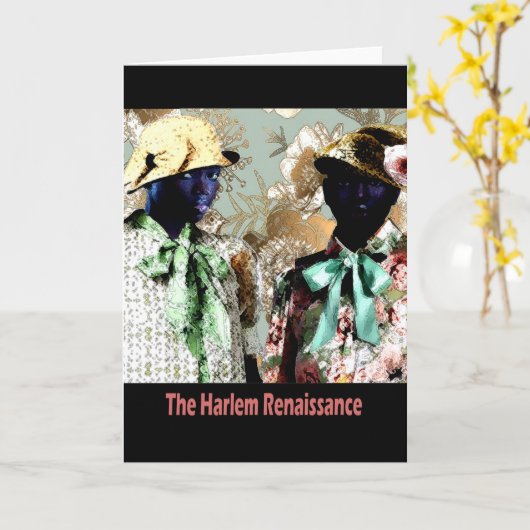 Harlem Renaissance geïnspireerd Wenskaart Kaart (Gele Bloem)