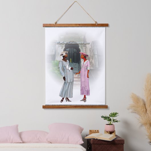 Harlem Renaissance Gesprek – 1922 Aquarel Hangend Wandkleed (Slaapkamer)
