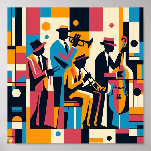 Harlem Renaissance Jazz Quartet Poster (Voorkant)
