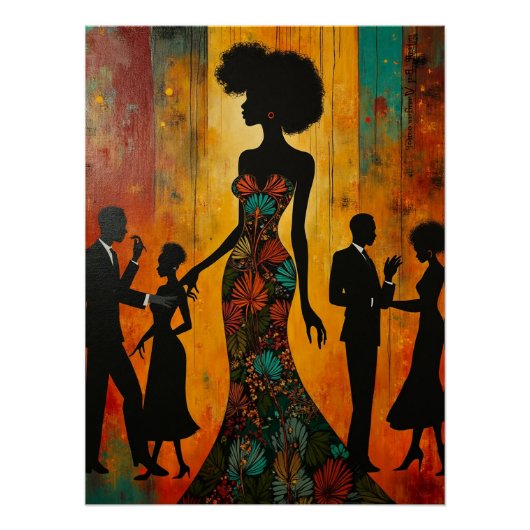 Harlem Renaissance Musical Silhouette Perfect Poster (Voorkant)
