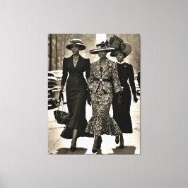 Harlem Renaissance Sophisticated Dames Canvas Afdruk