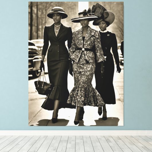 Harlem Renaissance Sophisticated Dames Canvas Afdruk (Insitu (Houten vloer))