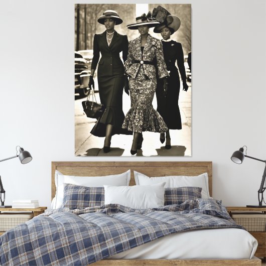 Harlem Renaissance Sophisticated Dames Canvas Afdruk (Insitu (Slaapkamer))