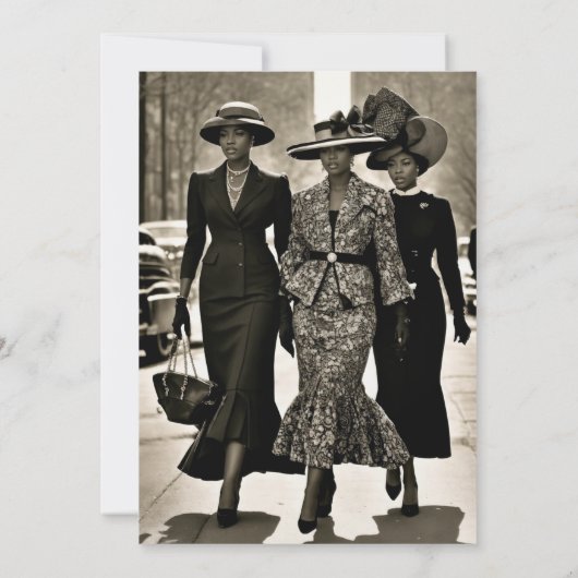 Harlem Renaissance Sophisticated Dames Kaart (Achterkant)