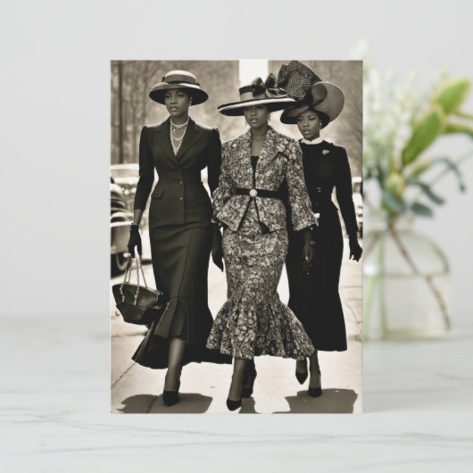 Harlem Renaissance Sophisticated Dames Kaart (Staand voorkant)