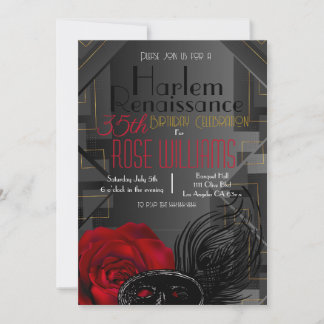 Harlem Renaissance Uitnodiging voor verjaardag