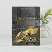 Harlem Renaissance Uitnodiging voor verjaardag (Staand voorkant)