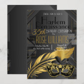 Harlem Renaissance Uitnodiging voor verjaardag (Voorkant / Achterkant)