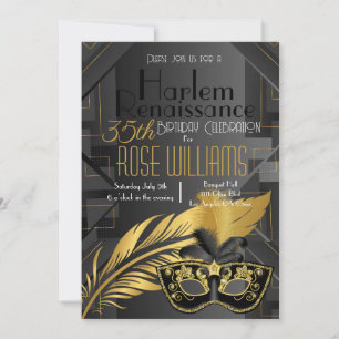 Harlem Renaissance Uitnodiging voor verjaardag