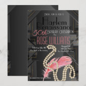 Harlem Renaissance Uitnodiging voor verjaardag (Voorkant / Achterkant)