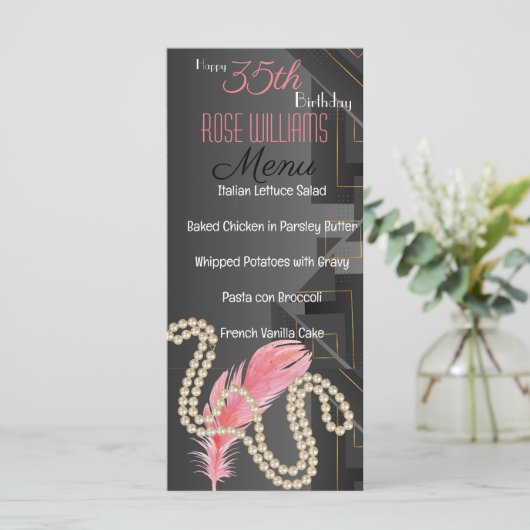 Harlem Renaissance Uitnodiging voor verjaardag (Staand voorkant)