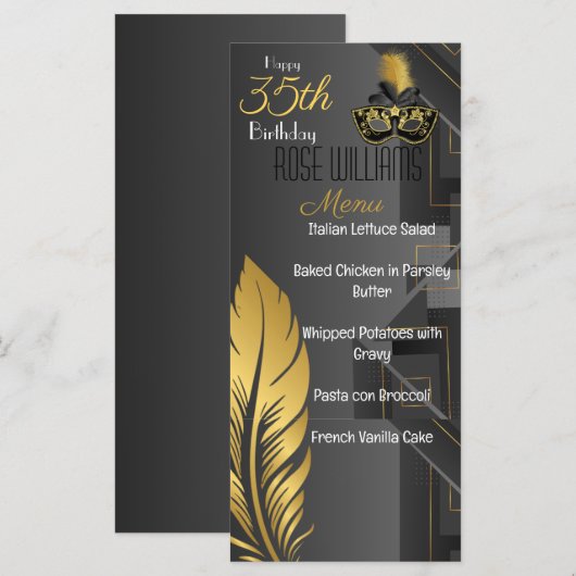 Harlem Renaissance Uitnodiging voor verjaardag (Voorkant / Achterkant)