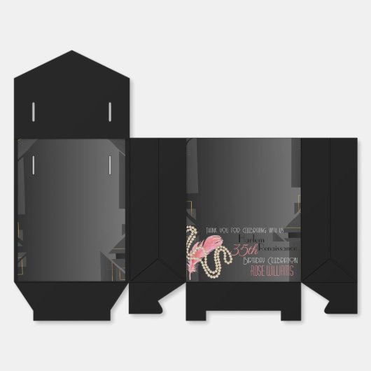 Harlem Renaissance Uitnodiging voor verjaardag Bedankdoosjes (Ongevouwen)