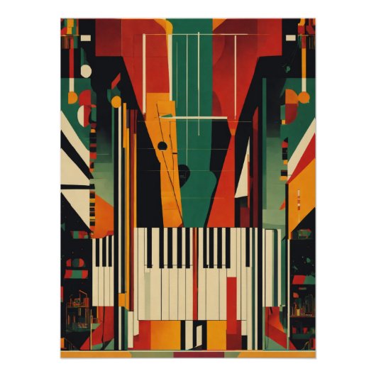 Harlem Renaissance Vintage Piano Perfect Poster (Voorkant)